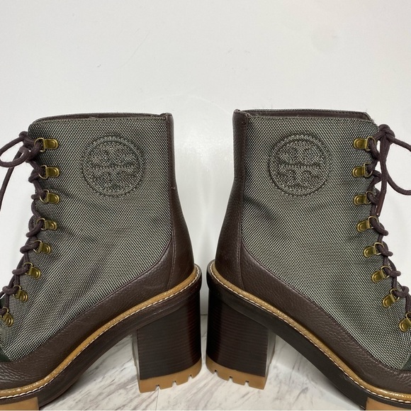 Tory Burch Miller Lug Sole Heeled Lace Up Boot 11M - Picture 8 of 14